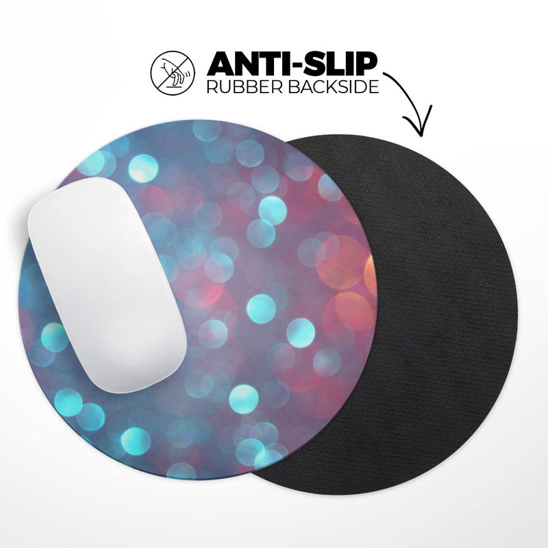 Unfocused Blue and Red Orbs// WaterProof Rubber Foam Backed Anti-Slip Mouse Pad for Home Work Office or Gaming Computer Desk
