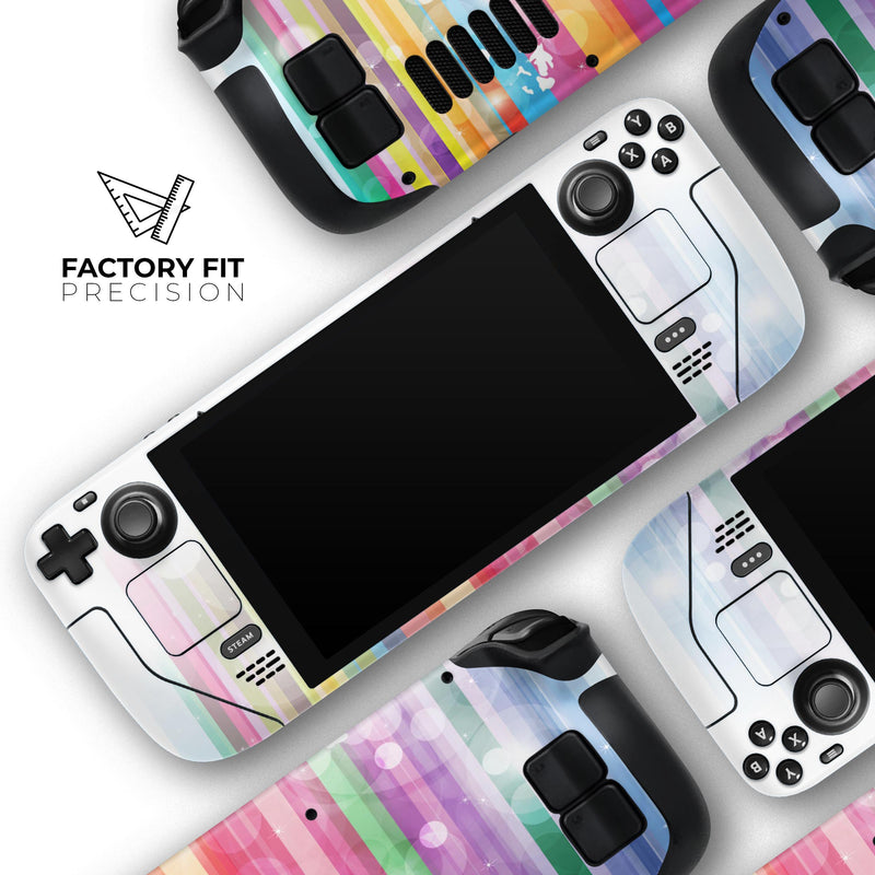 Unfocused Color Vector Bars // Full Body Skin Decal Wrap Kit for the Steam Deck handheld gaming computer