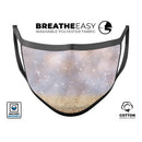 Unfocused Glowing Lights with Gold - Made in USA Mouth Cover Unisex Anti-Dust Cotton Blend Reusable & Washable Face Mask with Adjustable Sizing for Adult or Child