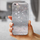 Unfocused Grayscale Glimmering Orbs of Light iPhone 6/6s or 6/6s Plus 2-Piece Hybrid INK-Fuzed Case