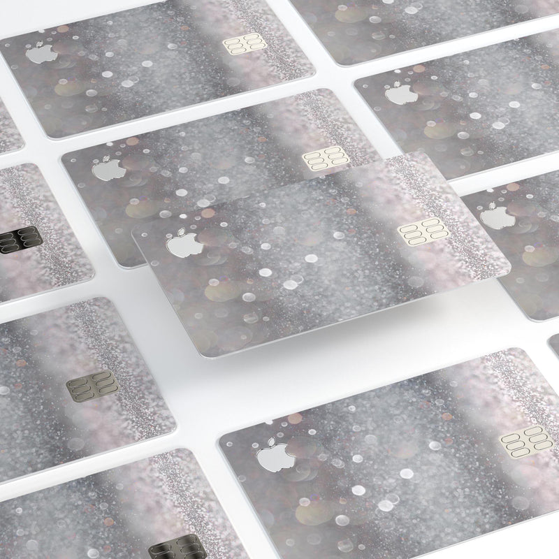 Unfocused Grayscale Glimmering Orbs of Light - Premium Protective Decal Skin-Kit for the Apple Credit Card
