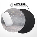 Unfocused Grayscale Glimmering Orbs of Light// WaterProof Rubber Foam Backed Anti-Slip Mouse Pad for Home Work Office or Gaming Computer Desk