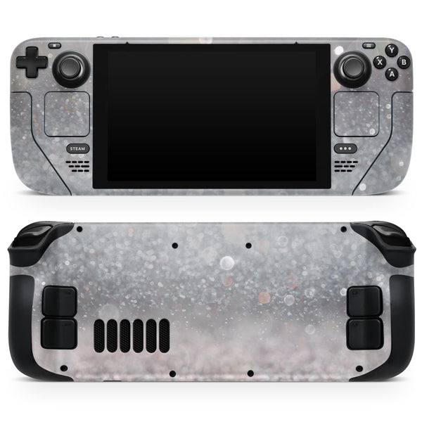 Unfocused Grayscale Glimmering Orbs of Light // Full Body Skin Decal Wrap Kit for the Steam Deck handheld gaming computer