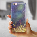 Unfocused MultiColor Gold Sparkle iPhone 6/6s or 6/6s Plus 2-Piece Hybrid INK-Fuzed Case
