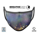 Unfocused MultiColor Gold Sparkle  - Made in USA Mouth Cover Unisex Anti-Dust Cotton Blend Reusable & Washable Face Mask with Adjustable Sizing for Adult or Child