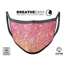 Unfocused Pink and Gold Orbs - Made in USA Mouth Cover Unisex Anti-Dust Cotton Blend Reusable & Washable Face Mask with Adjustable Sizing for Adult or Child