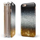 Unfocused Silver Sparkle with Gold Orbs iPhone 6/6s or 6/6s Plus 2-Piece Hybrid INK-Fuzed Case