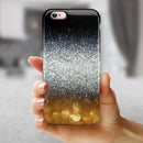 Unfocused Silver Sparkle with Gold Orbs iPhone 6/6s or 6/6s Plus 2-Piece Hybrid INK-Fuzed Case