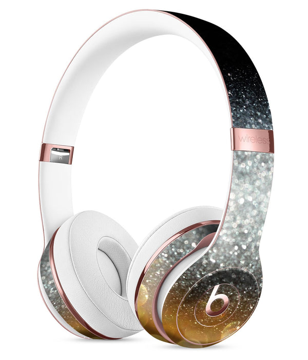 Unfocused Silver Sparkle with Gold Orbs Full-Body Skin Kit for the Beats by Dre Solo 3 Wireless Headphones