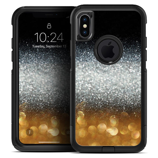 Unfocused Silver Sparkle with Gold Orbs - Skin Kit for the iPhone OtterBox Cases