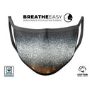 Unfocused Silver Sparkle with Gold Orbs - Made in USA Mouth Cover Unisex Anti-Dust Cotton Blend Reusable & Washable Face Mask with Adjustable Sizing for Adult or Child