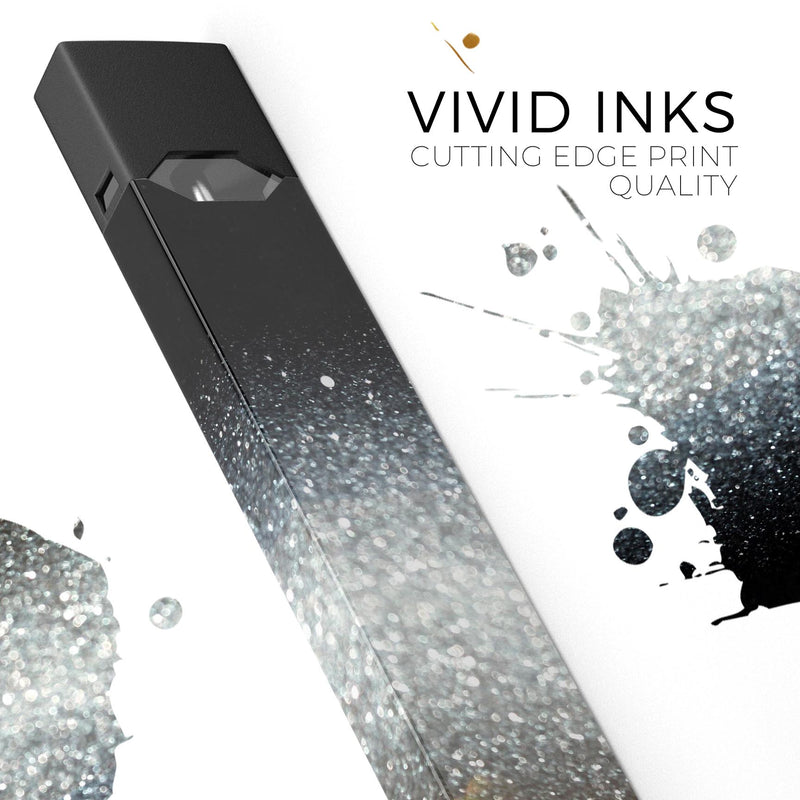 Unfocused Silver Sparkle with Gold Orbs - Premium Decal Protective Skin-Wrap Sticker compatible with the Juul Labs vaping device