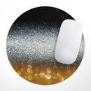 Unfocused Silver Sparkle with Gold Orbs// WaterProof Rubber Foam Backed Anti-Slip Mouse Pad for Home Work Office or Gaming Computer Desk