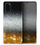 Unfocused Silver Sparkle with Gold Orbs - Skin-Kit for the Samsung Galaxy S-Series S20, S20 Plus, S20 Ultra , S10 & others (All Galaxy Devices Available)