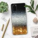 Unfocused Silver Sparkle with Gold Orbs - Skin-Kit for the Samsung Galaxy S-Series S20, S20 Plus, S20 Ultra , S10 & others (All Galaxy Devices Available)
