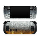 Unfocused Silver Sparkle with Gold Orbs // Full Body Skin Decal Wrap Kit for the Steam Deck handheld gaming computer