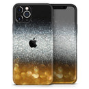 Unfocused Silver Sparkle with Gold Orbs - Protective Skin Wrap & Decal – Compatible with iPhone SE to iPhone 17 Pro Max (All Models)