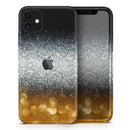 Unfocused Silver Sparkle with Gold Orbs - Protective Skin Wrap & Decal – Compatible with iPhone SE to iPhone 17 Pro Max (All Models)