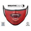 Vampire Glossy Red Lips - Made in USA Mouth Cover Unisex Anti-Dust Cotton Blend Reusable & Washable Face Mask with Adjustable Sizing for Adult or Child