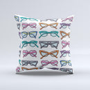 Various Colorful Vector Glasses ink-Fuzed Decorative Throw Pillow