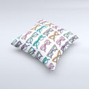 Various Colorful Vector Glasses ink-Fuzed Decorative Throw Pillow