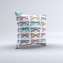 Various Colorful Vector Glasses ink-Fuzed Decorative Throw Pillow