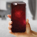 Varying Shades of Red Geometric Shapes iPhone 6/6s or 6/6s Plus 2-Piece Hybrid INK-Fuzed Case