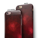 Varying Shades of Red Geometric Shapes iPhone 6/6s or 6/6s Plus 2-Piece Hybrid INK-Fuzed Case