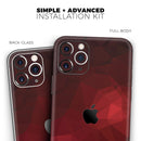 Varying Shades of Red Geometric Shapes - Protective Skin Wrap & Decal – Compatible with iPhone SE to iPhone 17 Pro Max (All Models)