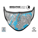 Vector Art Illustration of New York City - Made in USA Mouth Cover Unisex Anti-Dust Cotton Blend Reusable & Washable Face Mask with Adjustable Sizing for Adult or Child