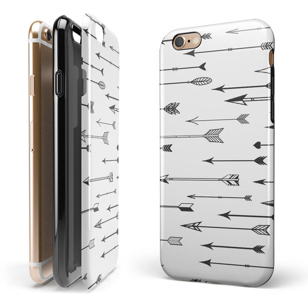 Vector Black Arrows iPhone 6/6s or 6/6s Plus 2-Piece Hybrid INK-Fuzed Case