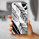 Vector Black and White Feathers iPhone 6/6s or 6/6s Plus 2-Piece Hybrid INK-Fuzed Case