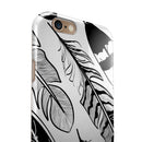 Vector Black and White Feathers iPhone 6/6s or 6/6s Plus 2-Piece Hybrid INK-Fuzed Case