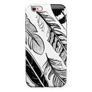 Vector Black and White Feathers iPhone 6/6s or 6/6s Plus 2-Piece Hybrid INK-Fuzed Case