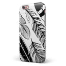 Vector Black and White Feathers iPhone 6/6s or 6/6s Plus 2-Piece Hybrid INK-Fuzed Case