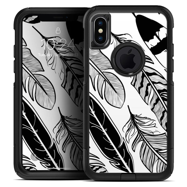 Vector Black and White Feathers - Skin Kit for the iPhone OtterBox Cases