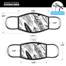 Vector Black and White Feathers - Made in USA Mouth Cover Unisex Anti-Dust Cotton Blend Reusable & Washable Face Mask with Adjustable Sizing for Adult or Child