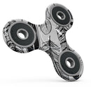 Vector Black and White Feathers Full-Body Fidget Spinner Skin-Kit