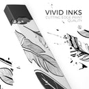 Vector Black and White Feathers - Premium Decal Protective Skin-Wrap Sticker compatible with the Juul Labs vaping device