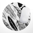 Vector Black and White Feathers// WaterProof Rubber Foam Backed Anti-Slip Mouse Pad for Home Work Office or Gaming Computer Desk