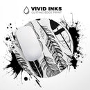 Vector Black and White Feathers// WaterProof Rubber Foam Backed Anti-Slip Mouse Pad for Home Work Office or Gaming Computer Desk