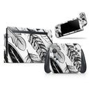 Vector Black and White Feathers // Skin Decal Wrap Kit for Nintendo Switch Console & Dock, Joy-Cons, Pro Controller, Lite, 3DS XL, 2DS XL, DSi, or Wii - Vinyl Skin Wrap for Nintendo Switch 2, OLED, Lite, Pro Controller, Wii & Classic Handhelds