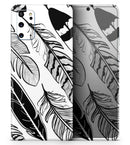 Vector Black and White Feathers - Premium Vinyl Skin Decal for Samsung Galaxy S25 Ultra, S24, S23, S22 & All Galaxy S Models