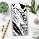 Vector Black and White Feathers - Premium Vinyl Skin Decal for Samsung Galaxy S25 Ultra, S24, S23, S22 & All Galaxy S Models