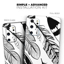 Vector Black and White Feathers - Premium Vinyl Skin Decal for Samsung Galaxy S25 Ultra, S24, S23, S22 & All Galaxy S Models