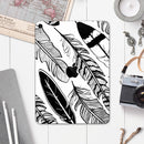 Vector Black and White Feathers - Full Body Skin Decal for the Apple iPad Pro 12.9", 11", 10.5", 9.7", Air or Mini (All Models Available)