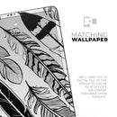Vector Black and White Feathers - Full Body Skin Decal for the Apple iPad Pro 12.9", 11", 10.5", 9.7", Air or Mini (All Models Available)