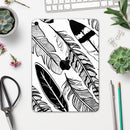 Vector Black and White Feathers - Full Body Skin Decal for the Apple iPad Pro 12.9", 11", 10.5", 9.7", Air or Mini (All Models Available)