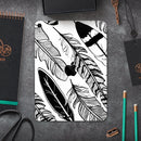 Vector Black and White Feathers - Full Body Skin Decal for the Apple iPad Pro 12.9", 11", 10.5", 9.7", Air or Mini (All Models Available)