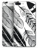 Vector Black and White Feathers - Skin-kit for the iPhone 8 or 8 Plus